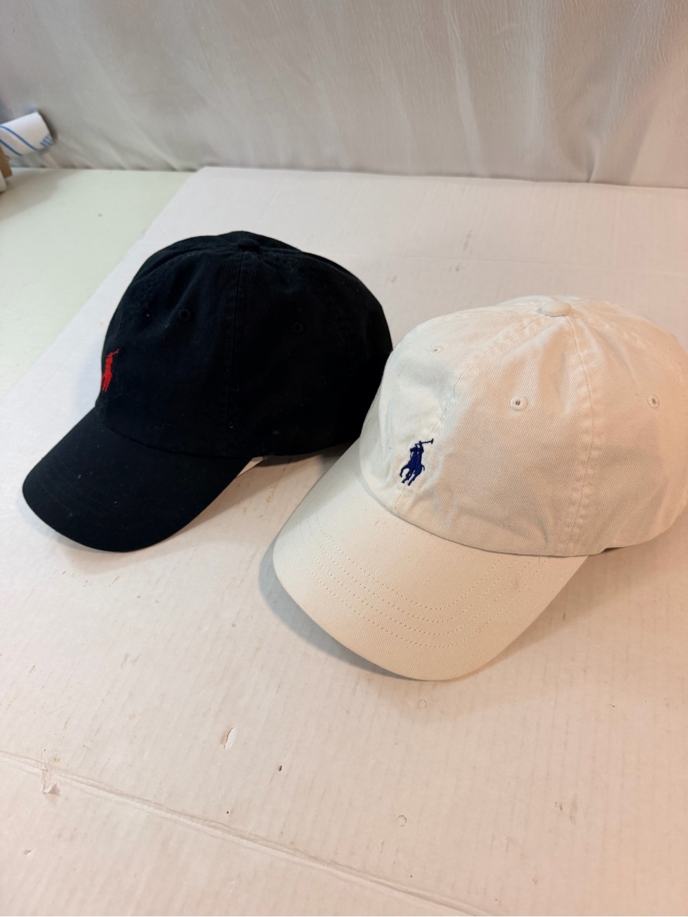 Polo Ralph Lauren Men’s Adjustable Baseball Caps Black & White – Lot of 2